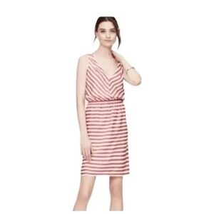 Loft Women's Striped V‎ Neck Sleeveless Elastic Waist Mini Dress Sz XS
